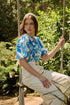 Darien Floral Gretna Ruffle Blouse